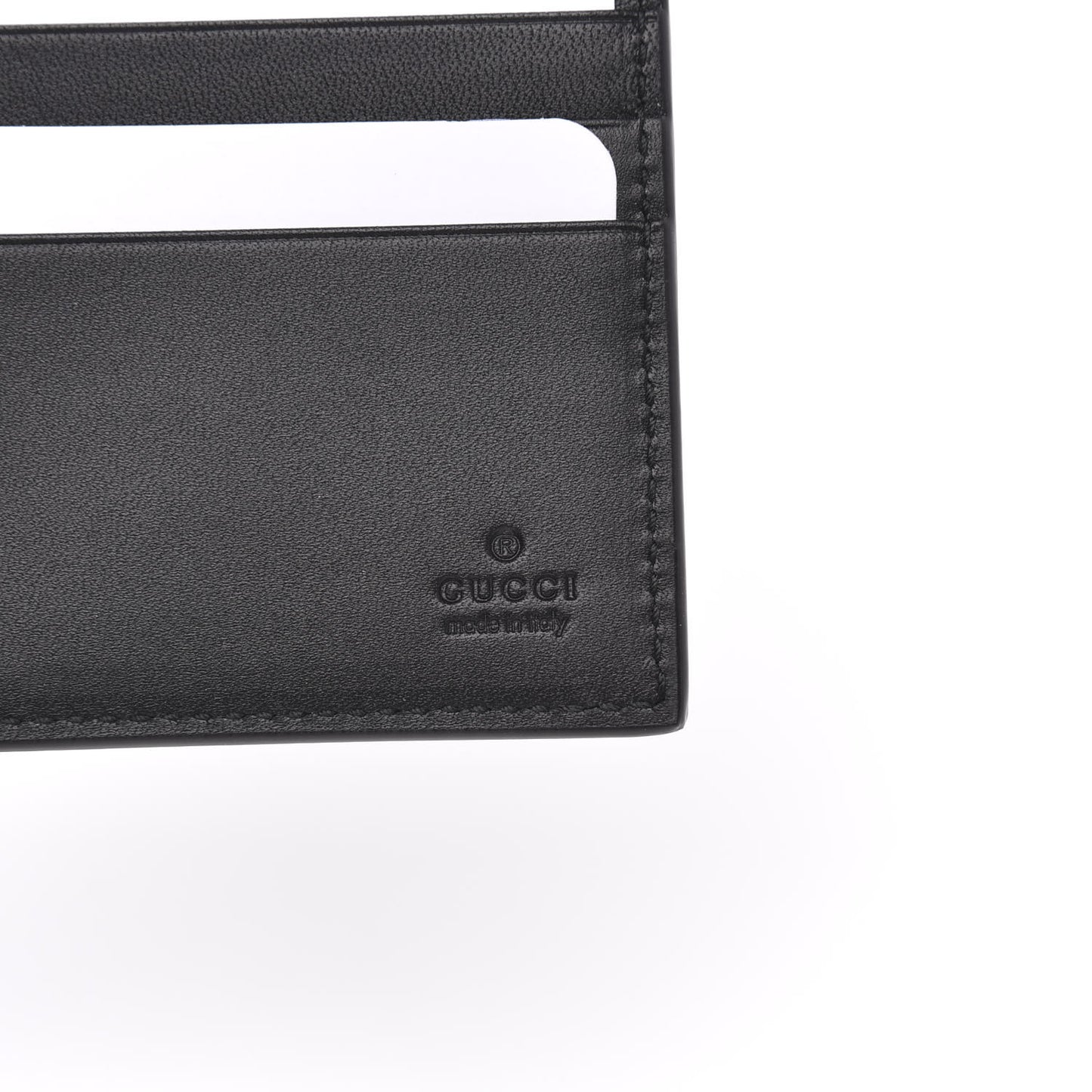X SEGA Calfskin GUCCY Stars Bi-Fold Wallet Black Gold