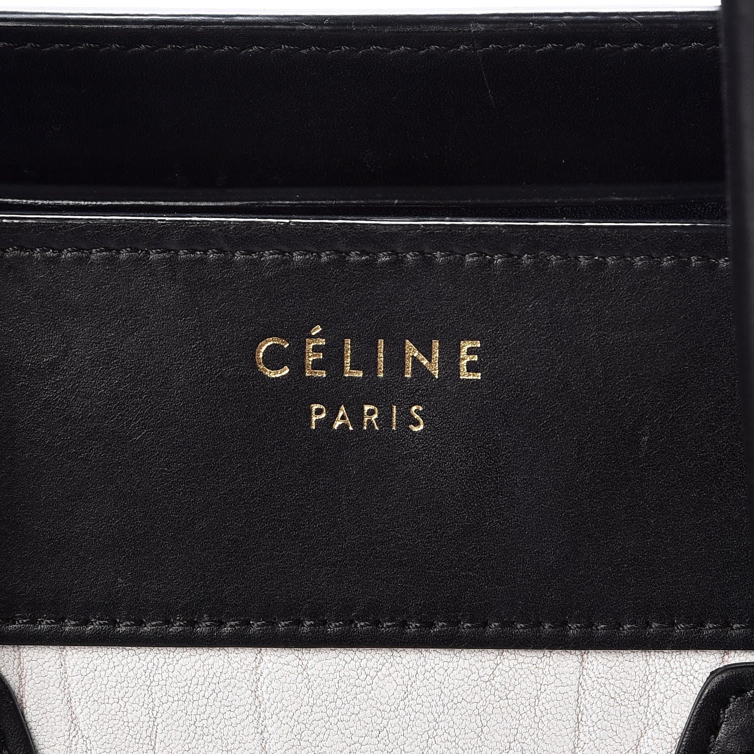 Celine Shrunken Lambskin Micro Bi-Color Luggage Black White 6 of 24