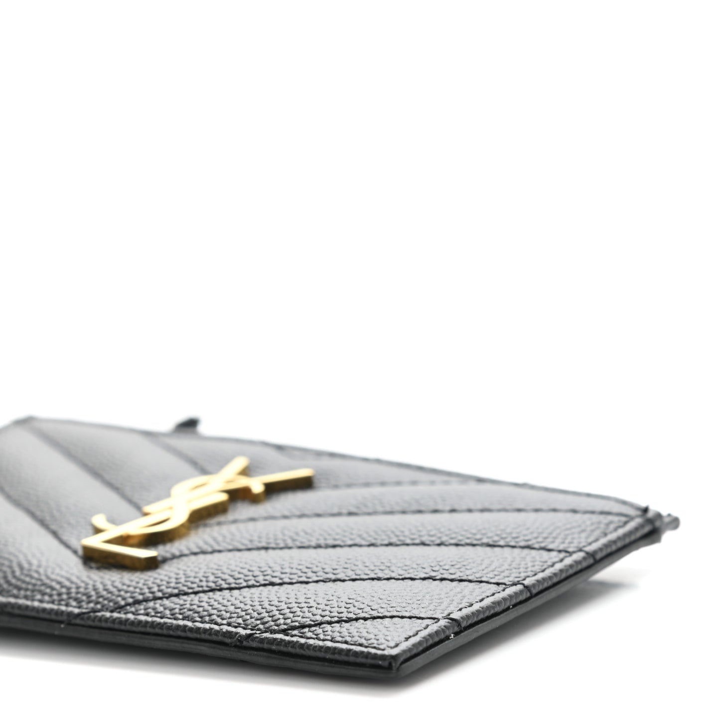Grain De Poudre Matelasse Chevron Monogram Fragments Zippered Card Case Black