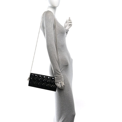 Christian Dior Patent Cannage Lady Dior Rendezvous Wallet On Chain Black 2 of 10