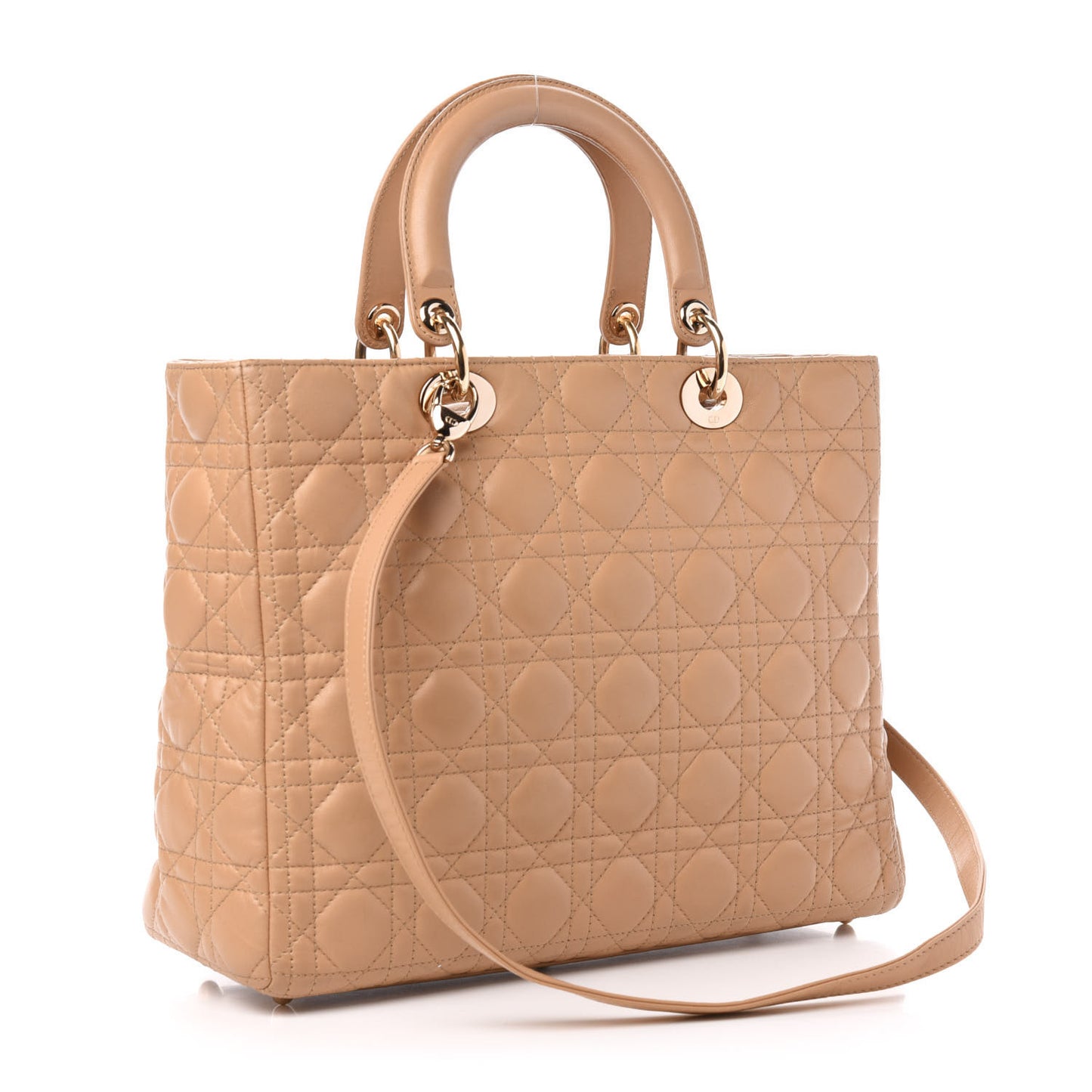 Lambskin Cannage Large Lady Dior Beige