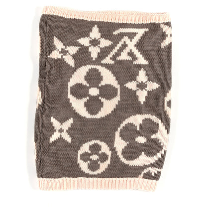 Louis Vuitton Wool Monogram Grand Froid Snood Scarf Brown Pink 2 of 4