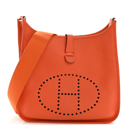 Hermes Taurillon Clemence EVELYNE III GM Orange 1 of 15