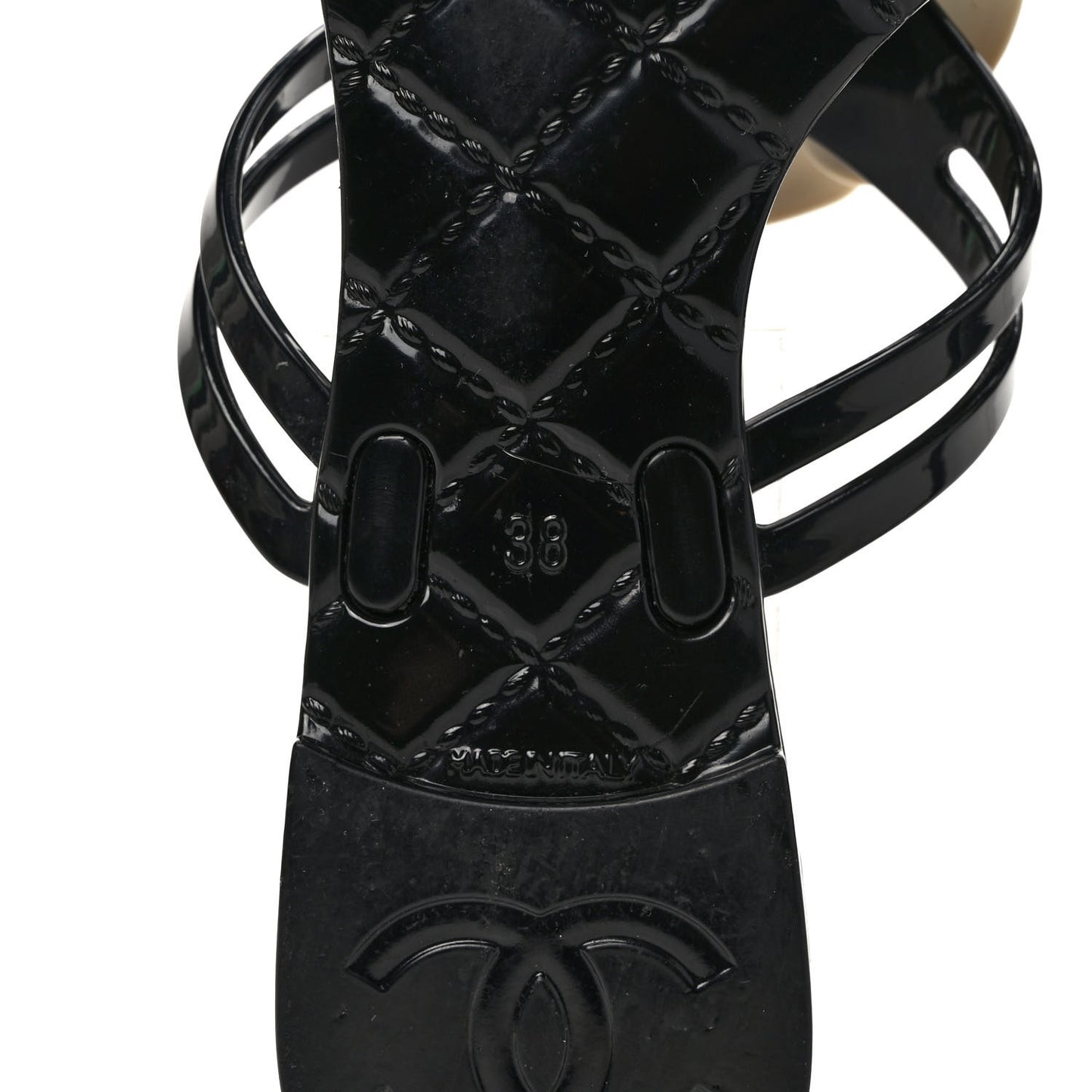 Jelly Camellia Thong Sandals 38 Black Ivory