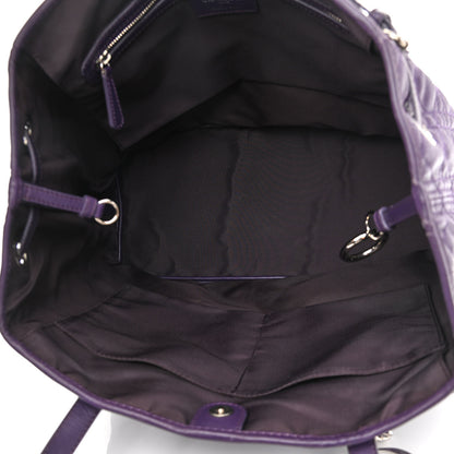 Christian Dior Coated Canvas Cannage Medium Panarea Tote Purple 5 of 11