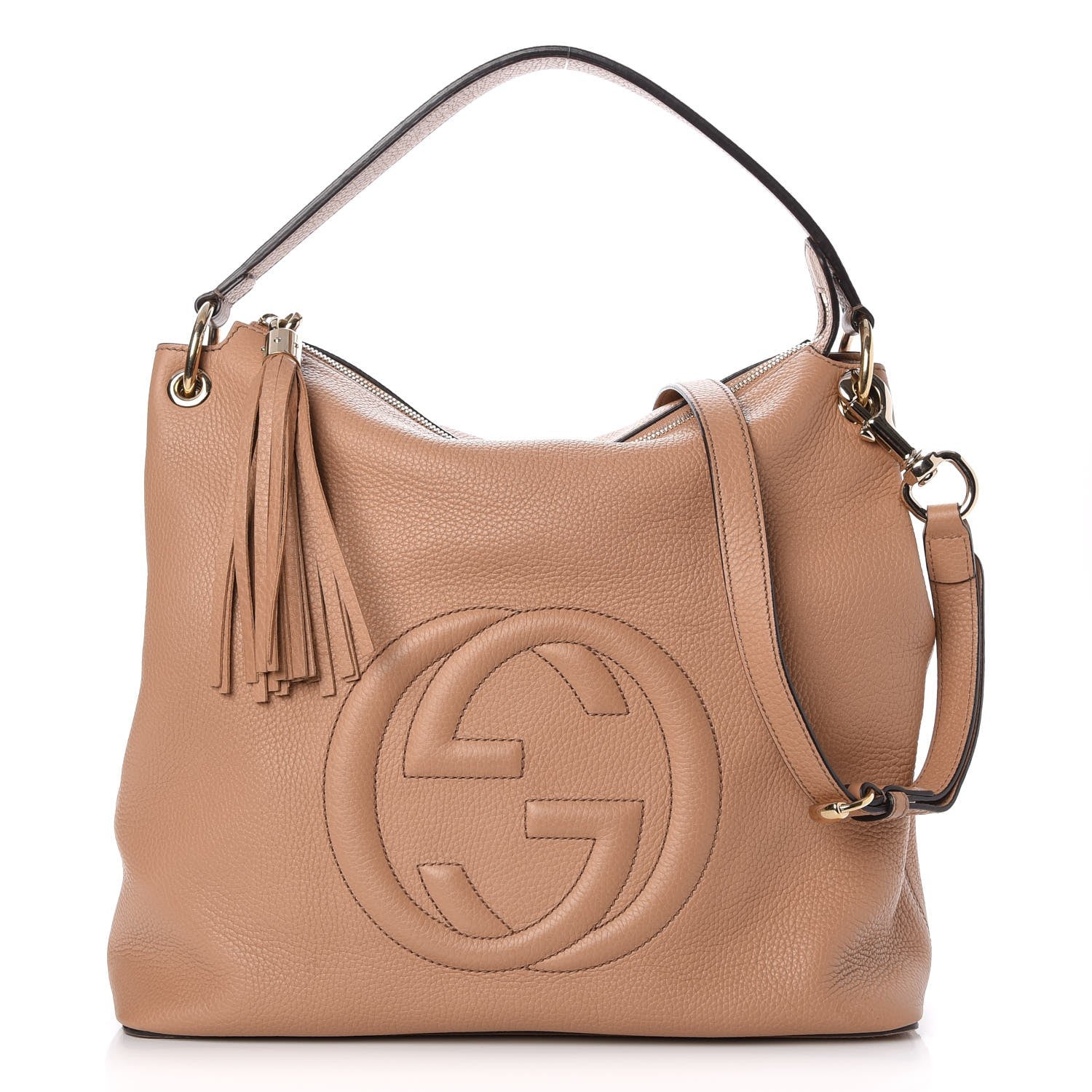 Gucci Pebbled Calfskin Large Soho Hobo Camelia 1 of 7
