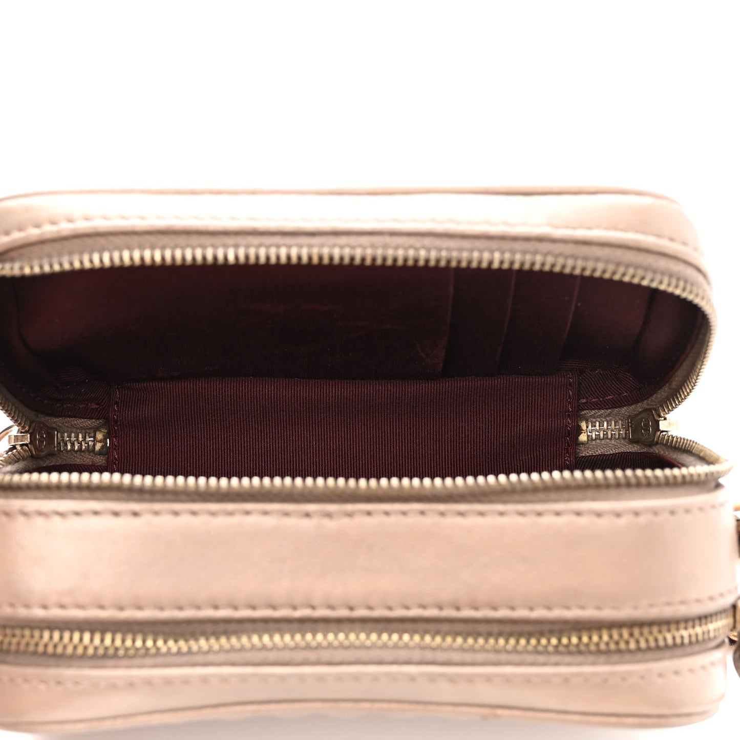 Metallic Lambskin Mini Coco Boy Camera Case Dark Gold