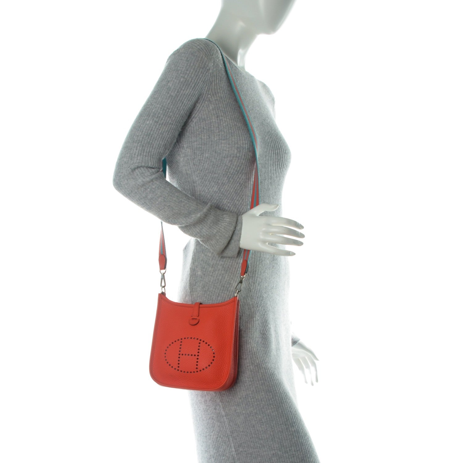 Hermes Taurillon Clemence Amazone Evelyne TPM Orange Poppy Saint Cyr 2 of 9
