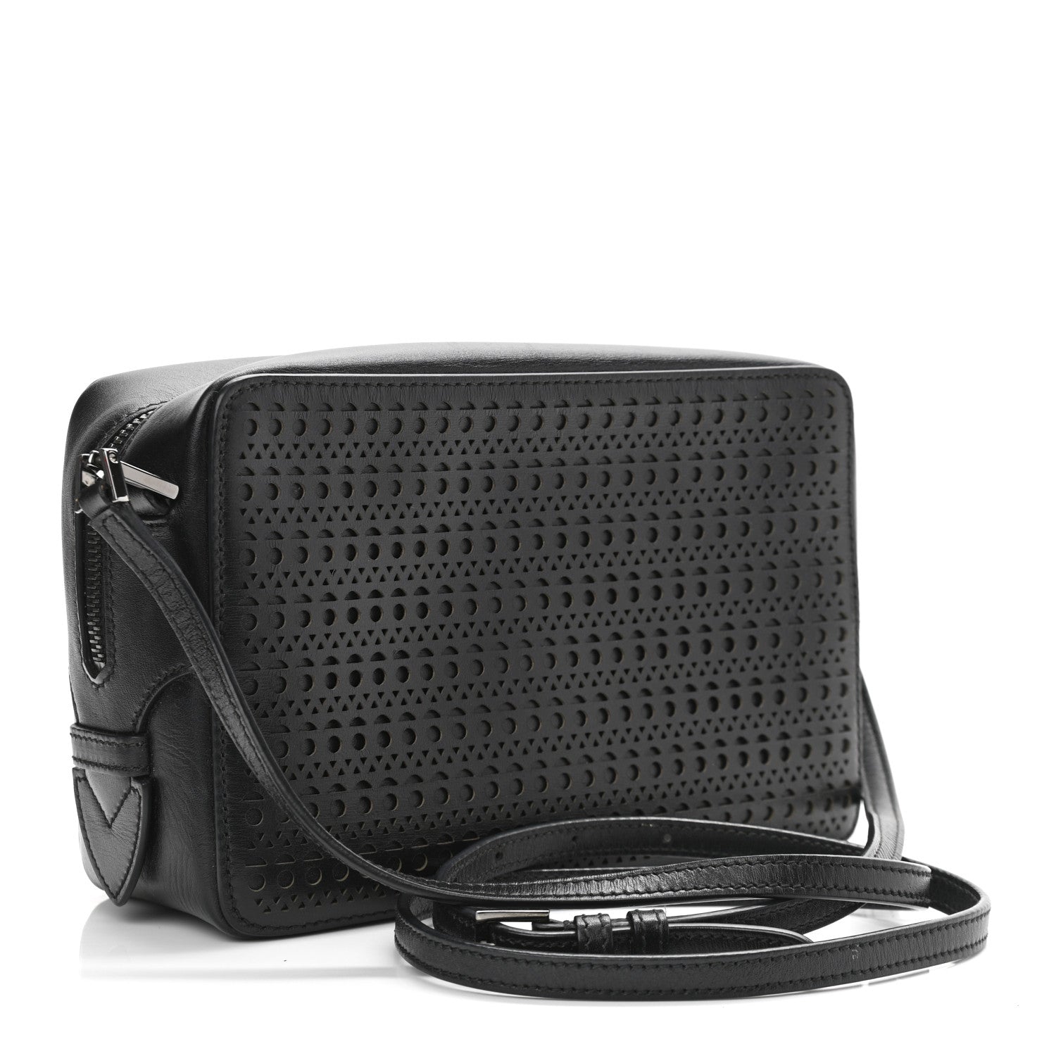 Alaia Calfskin Laser Cut Camera Bag Black 3 of 9