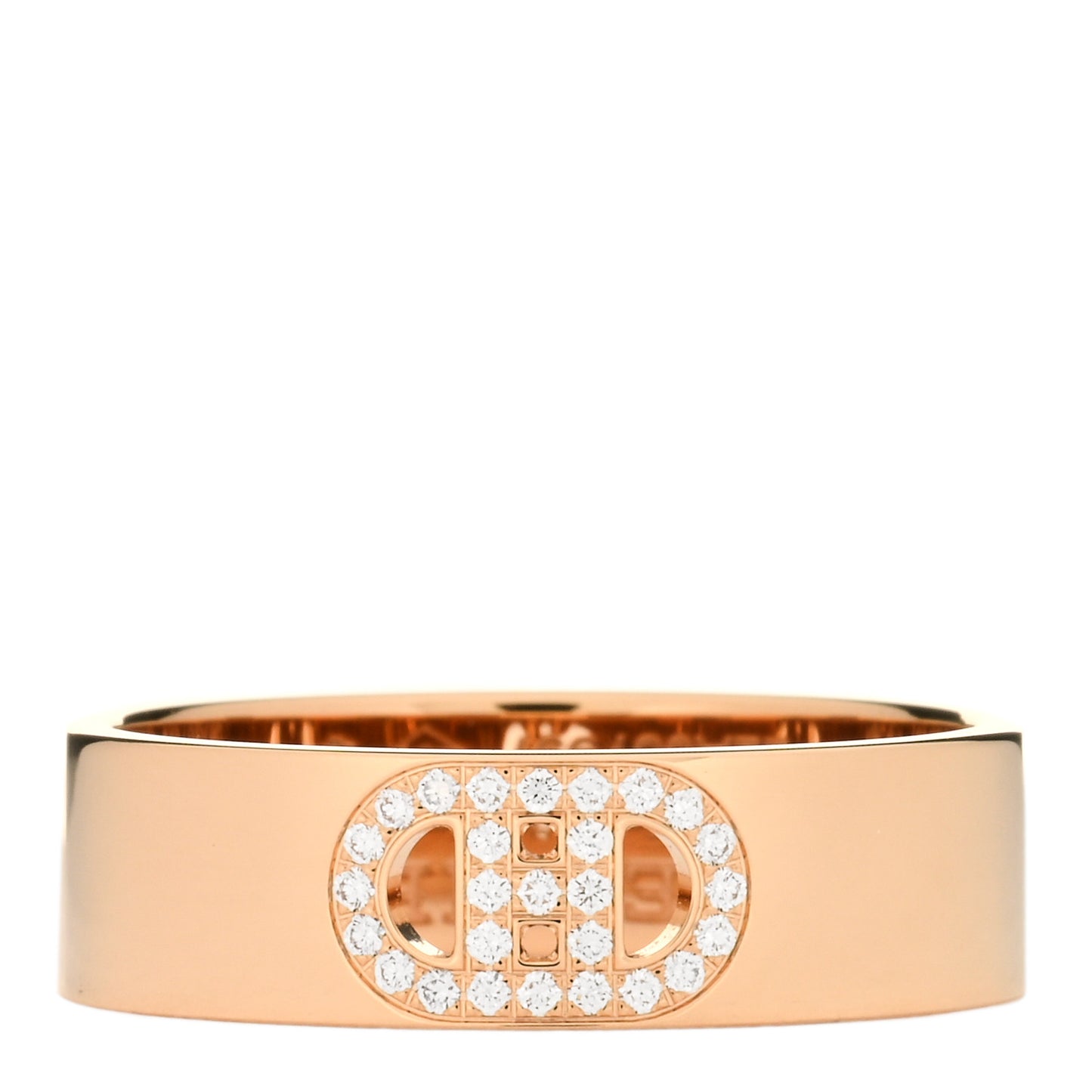 18K Rose Gold Diamond PM H D'Ancre Ring 54 6.75
