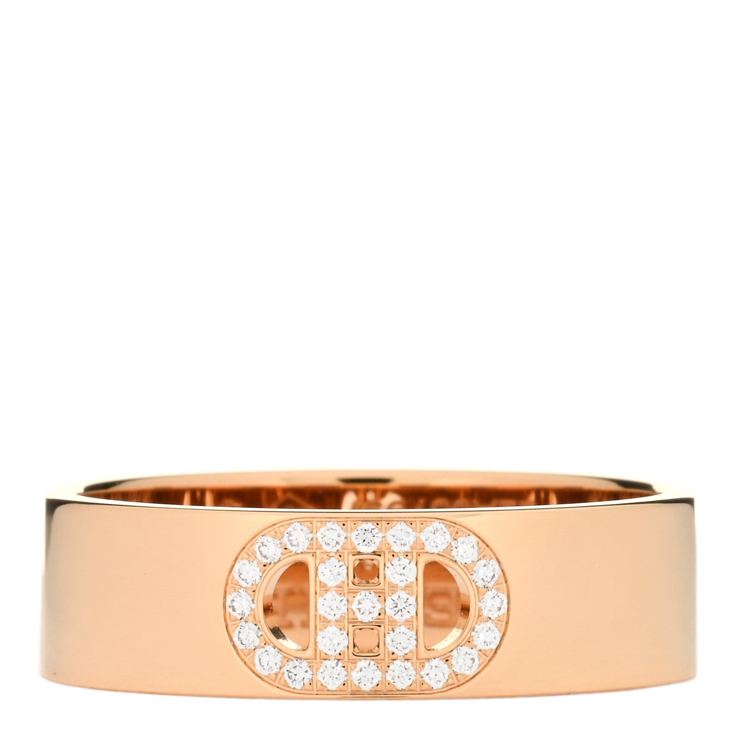 Hermes 18K Rose Gold Diamond PM H D'Ancre Ring 54 6.75 1 of 4
