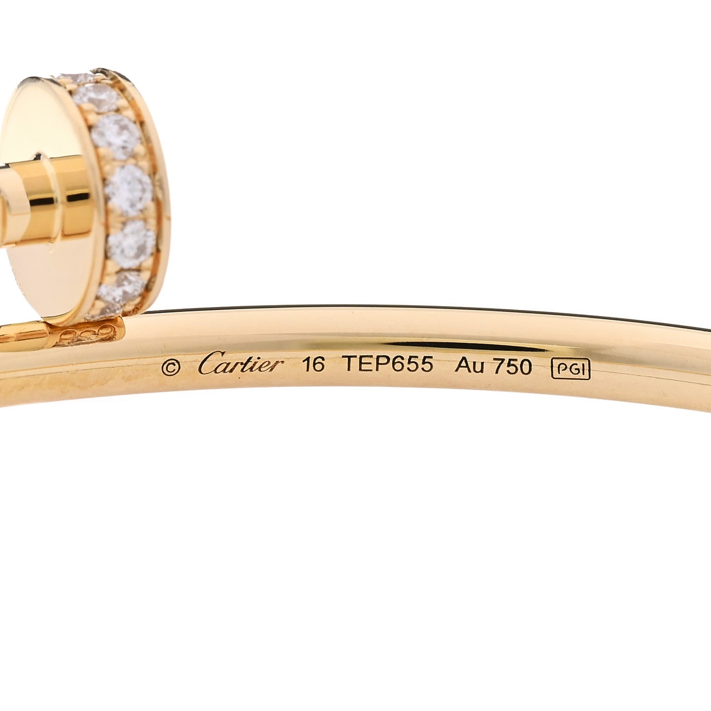 18K Yellow Gold Diamond Small Juste Un Clou Bracelet 16