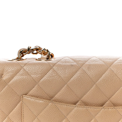 Chanel Caviar Quilted Jumbo Single Flap Beige 14 of 28