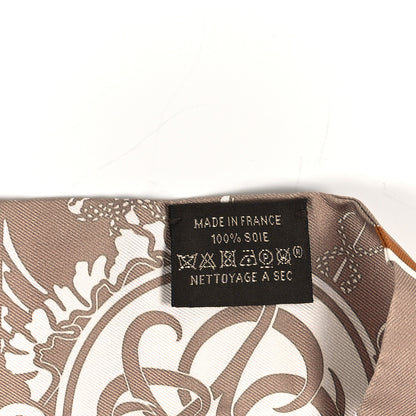 Hermes Silk Ex-Libris Twilly Beige White Caramel 3 of 4
