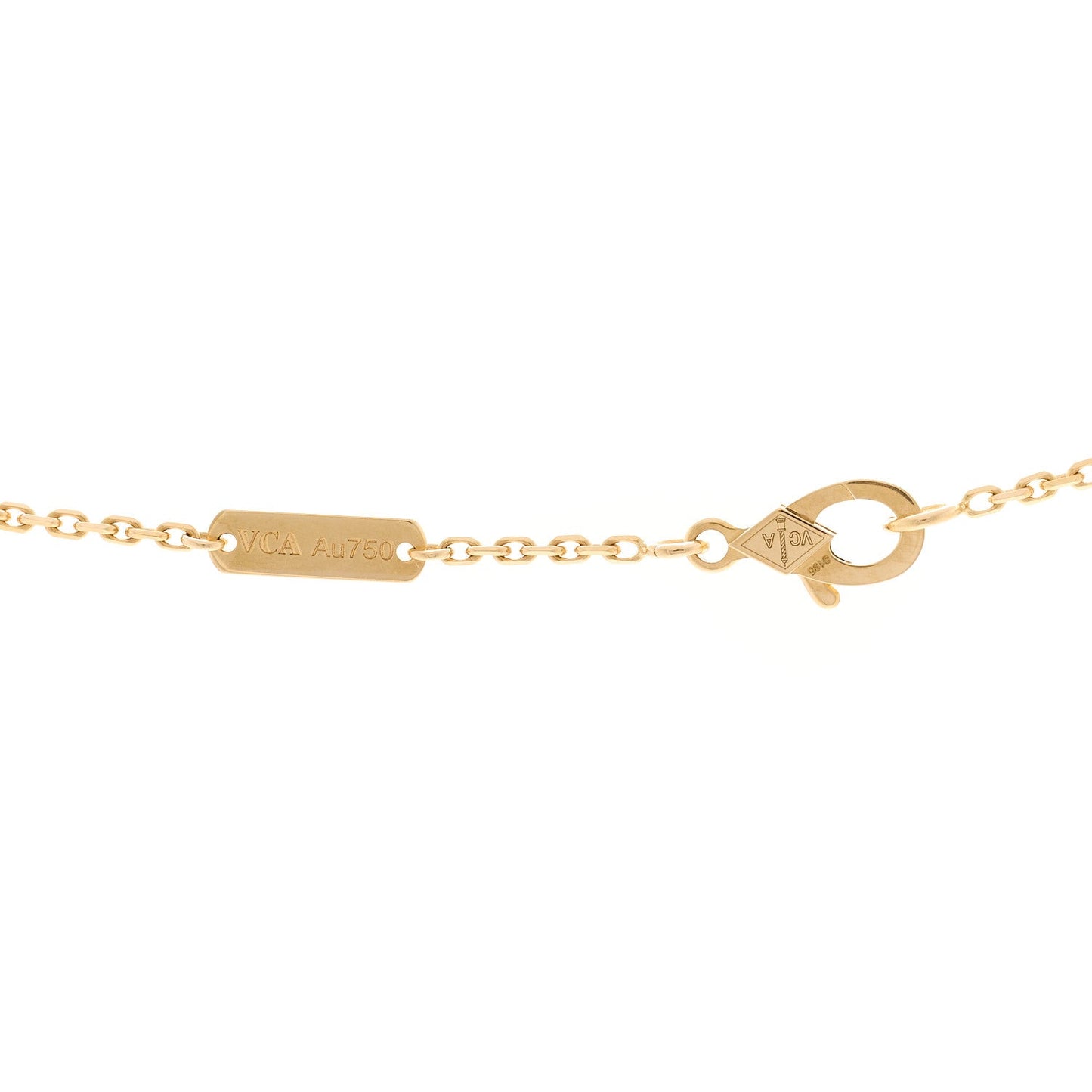 18K Yellow Gold Black Onyx Vintage Alhambra Pendant Necklace