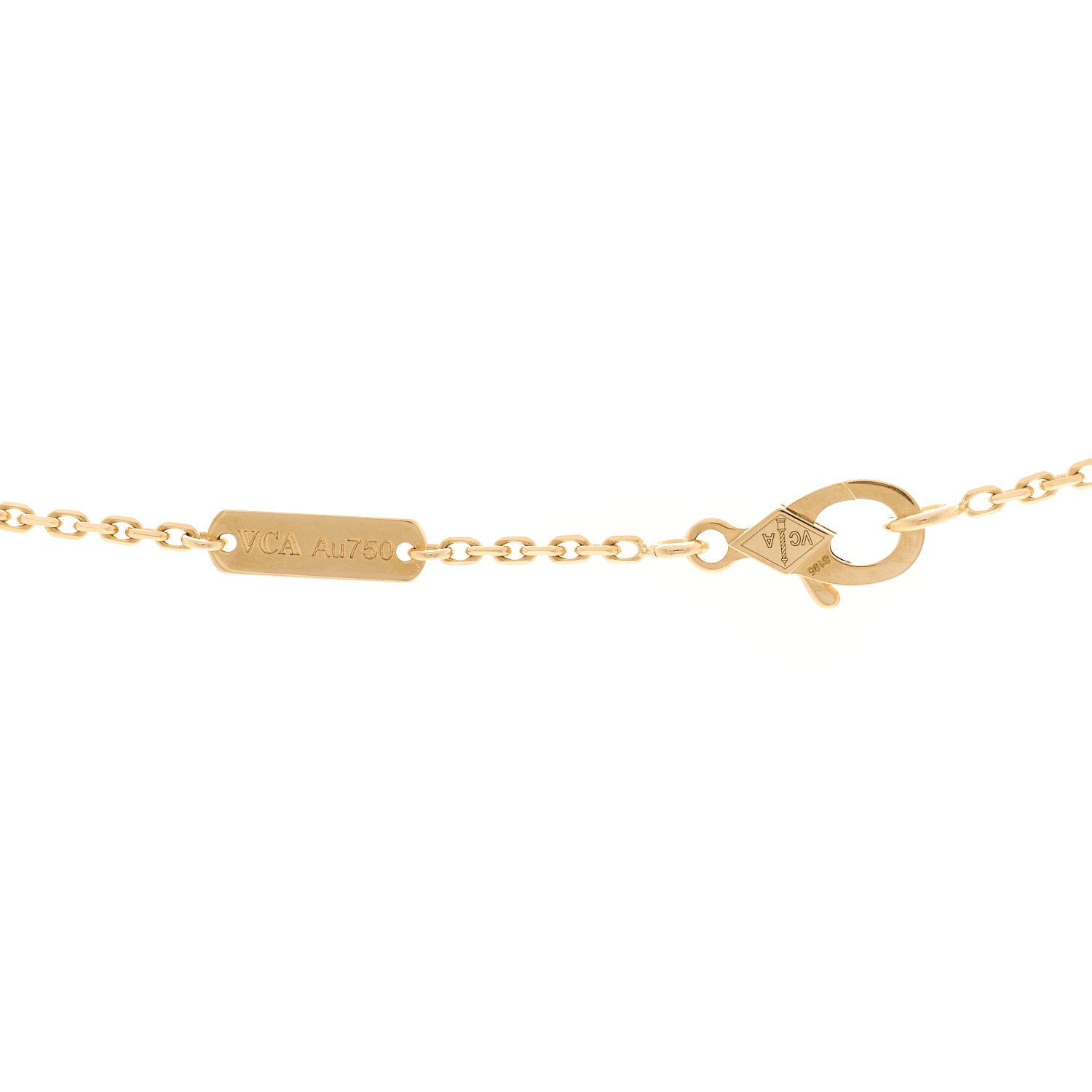 Van Cleef & Arpels 18K Yellow Gold Black Onyx Vintage Alhambra Pendant Necklace 4 of 5