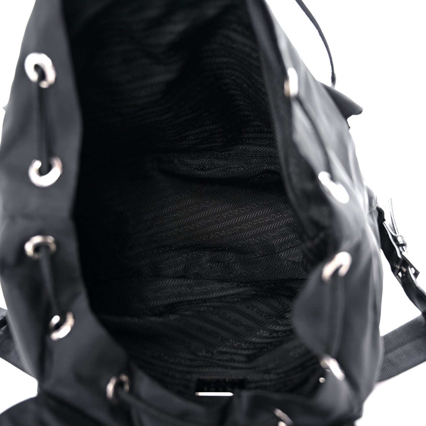 Tessuto Nylon Saffiano Medium Backpack Black