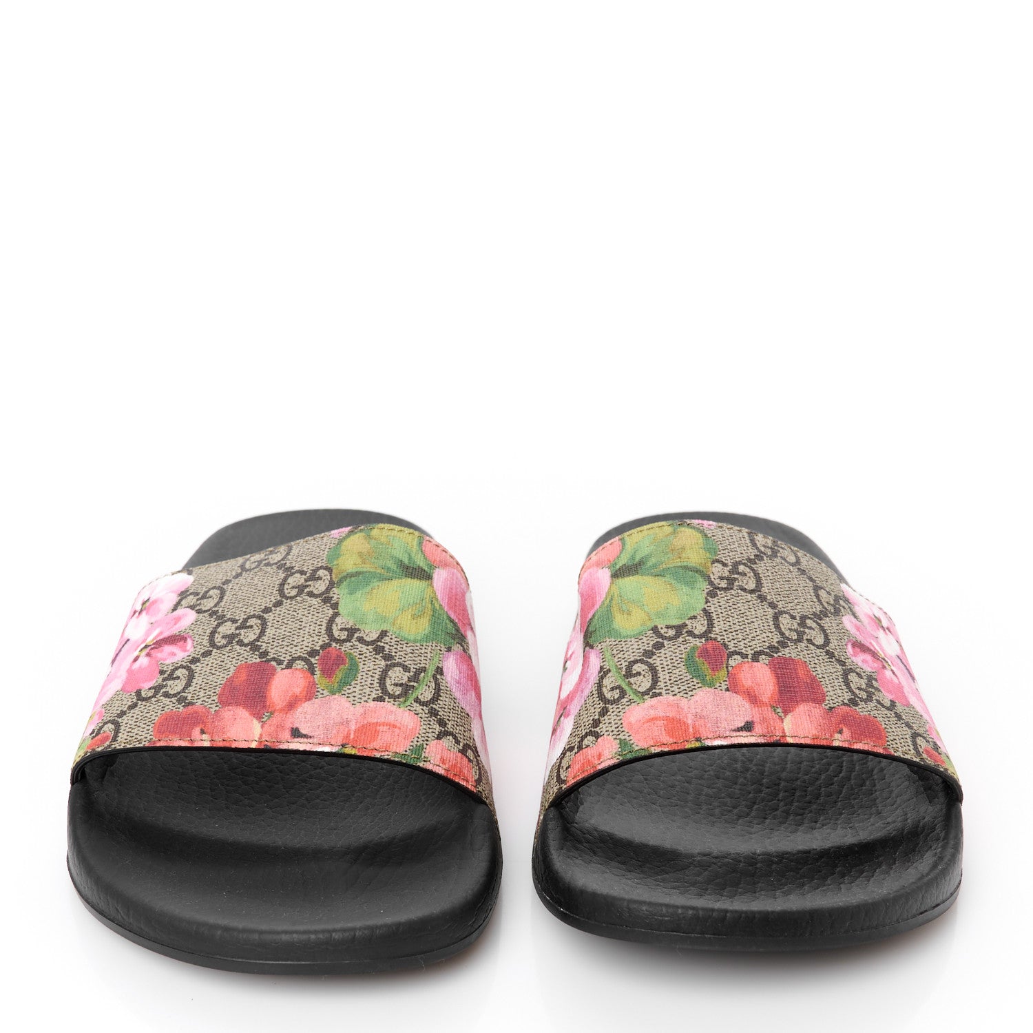 Gucci GG Supreme Monogram Blooms Slide Sandals 38 Beige Multicolor 3 of 9