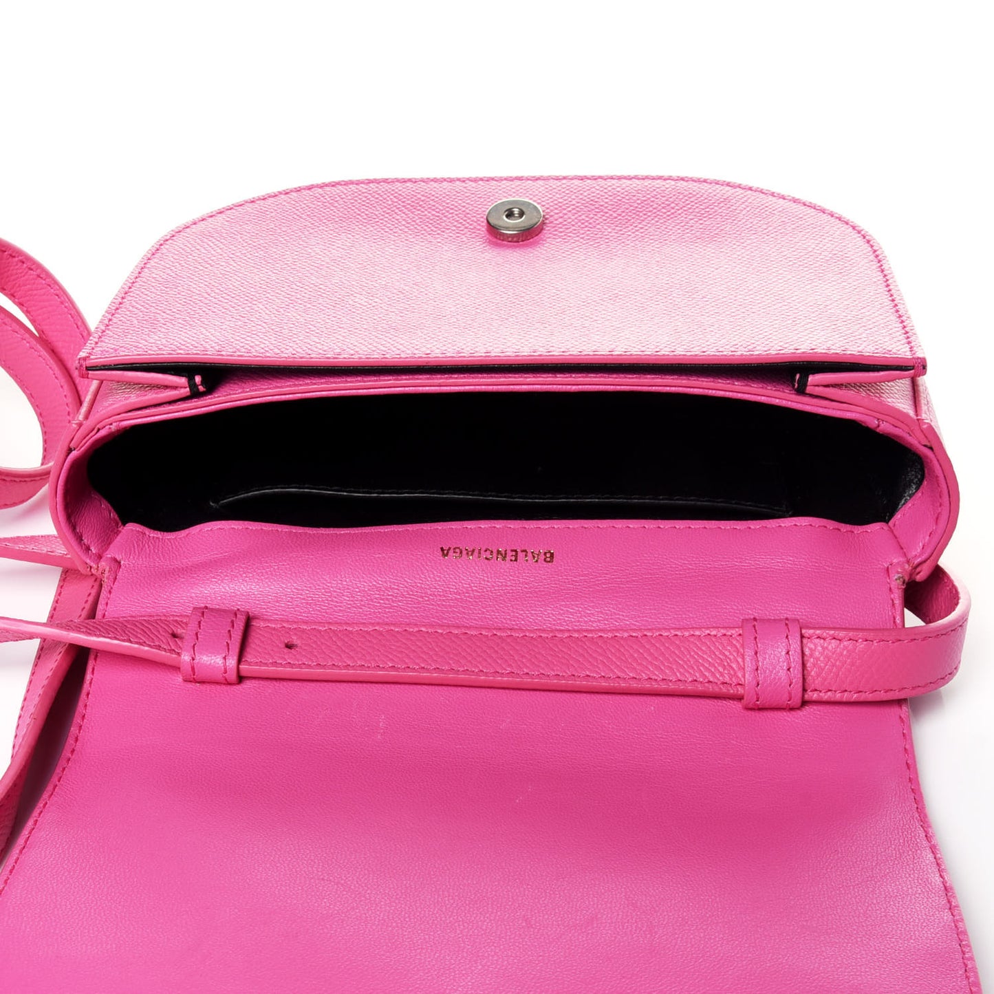 Signature Grained Calfskin Logo Print Ville Day Bag XS Rose Bubblegum Black