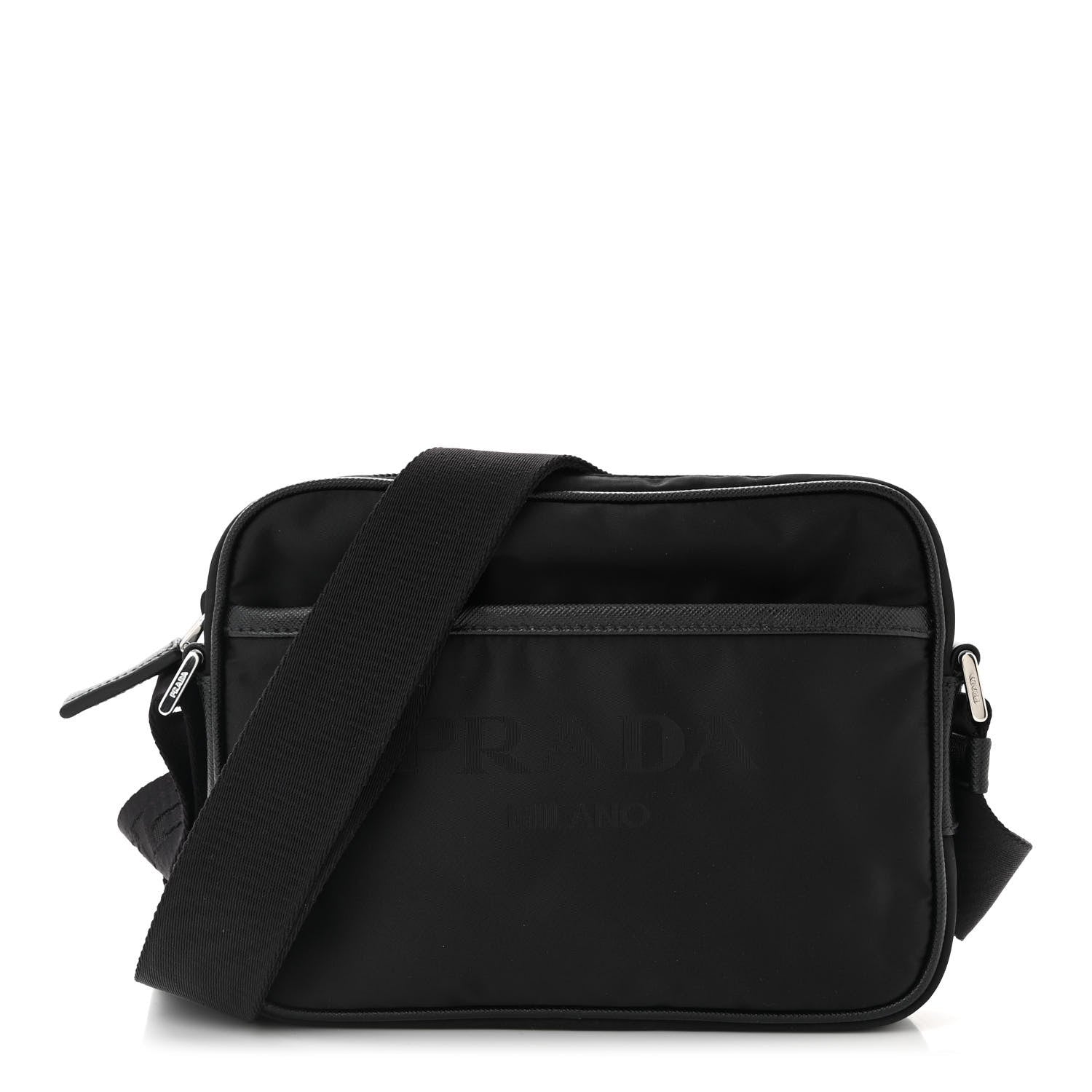 Prada Tessuto Nylon Saffiano Logo Camera Bag Black 1 of 11