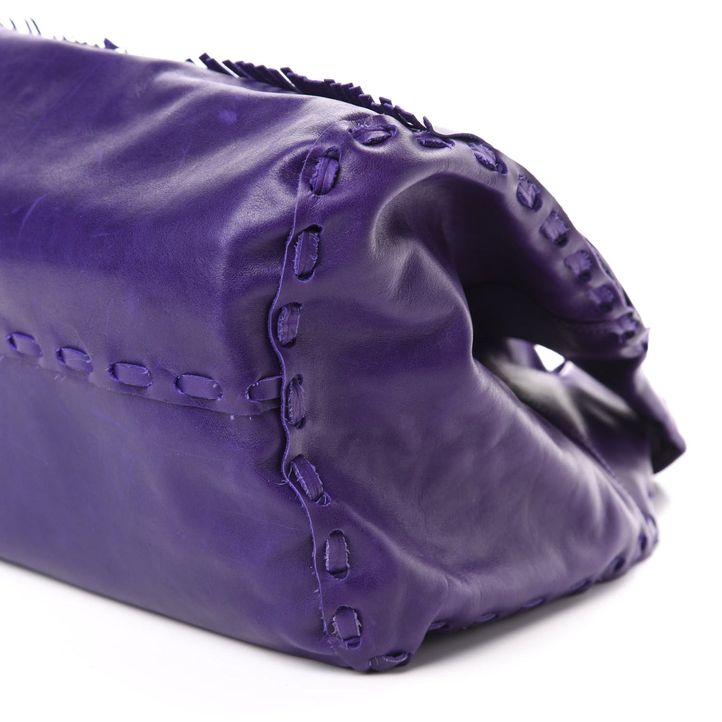 Calfskin Star Studded Iman Shoulder Bag Purple