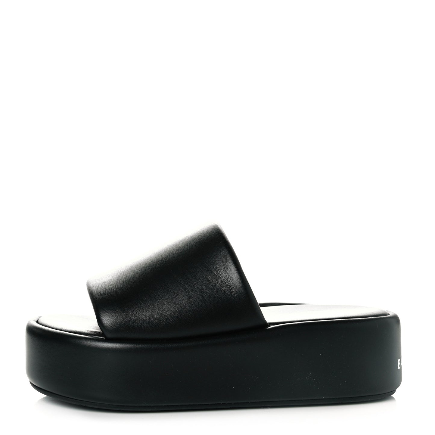 Smooth Nappa Logo Rise Platform Sandals 37 Black White