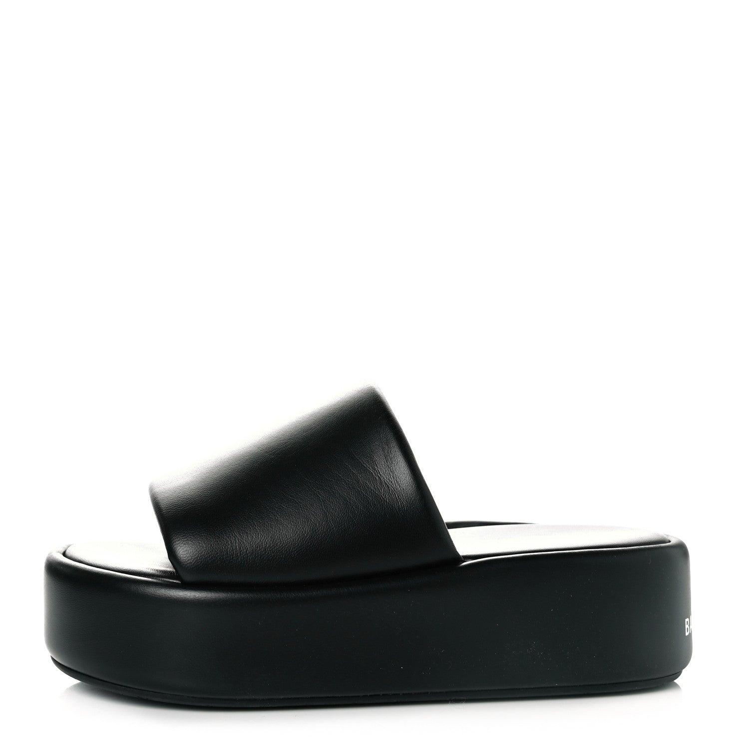 Balenciaga Smooth Nappa Logo Rise Platform Sandals 37 Black White 1 of 8