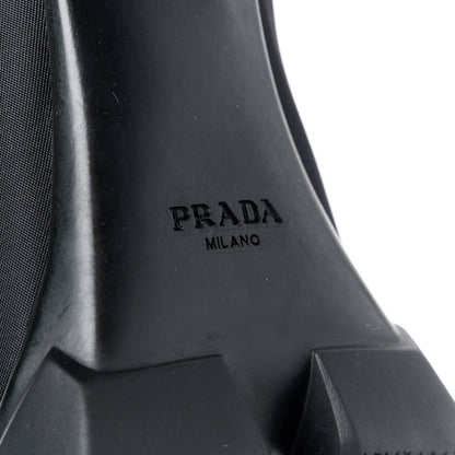 Prada Spazzolato Re-Nylon Metal Triangle Logo 110mm Ankle Boots 37 Black 6 of 9