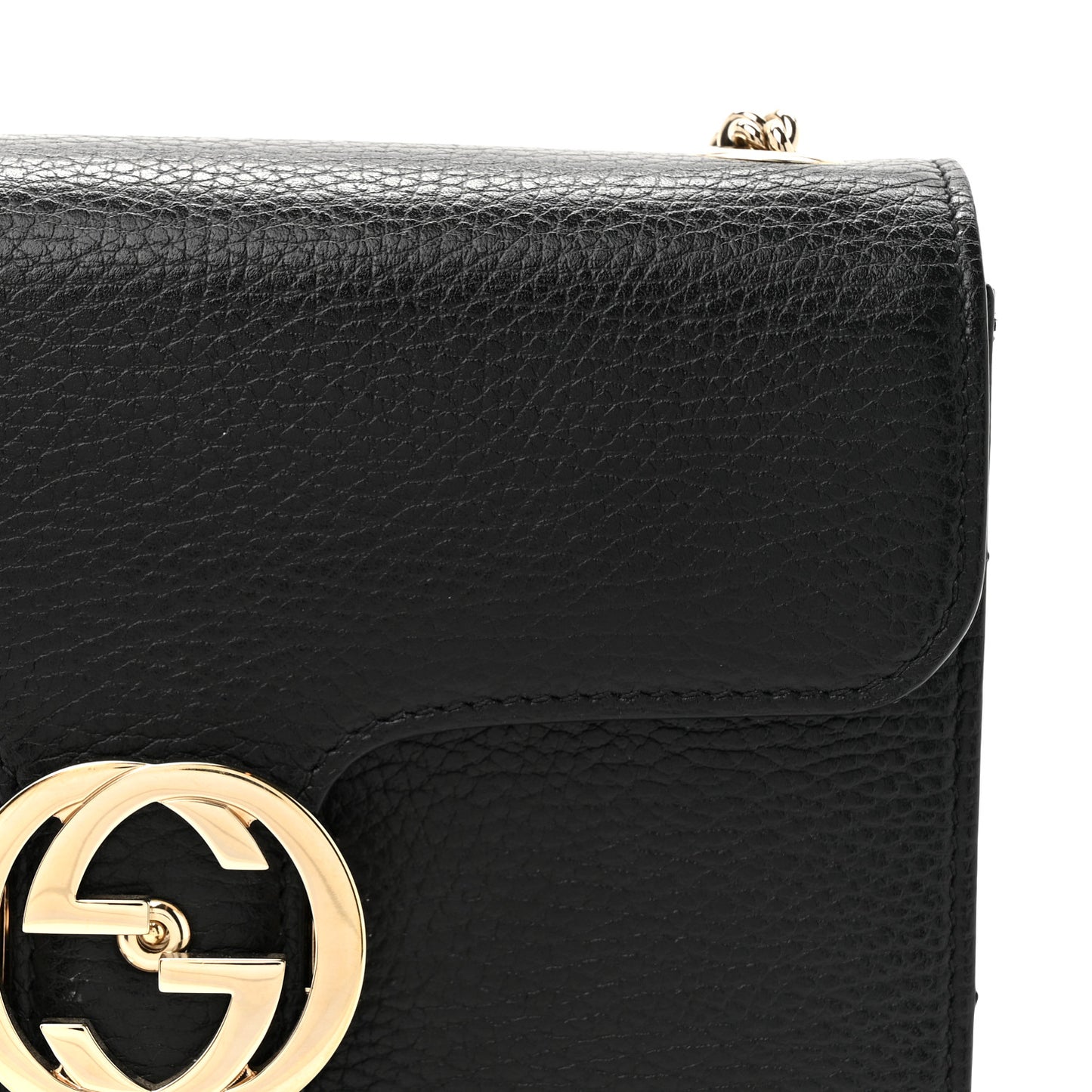 Dollar Calfskin Small Interlocking G Shoulder Bag Black