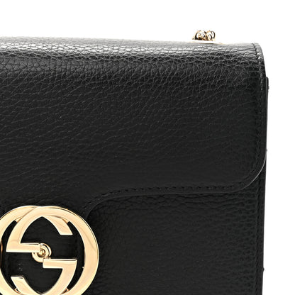 Gucci Dollar Calfskin Small Interlocking G Shoulder Bag Black 9 of 11