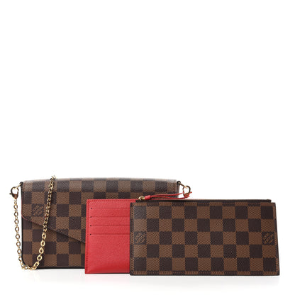 Louis Vuitton Damier Ebene Pochette Felicie Chain Wallet 3 of 10