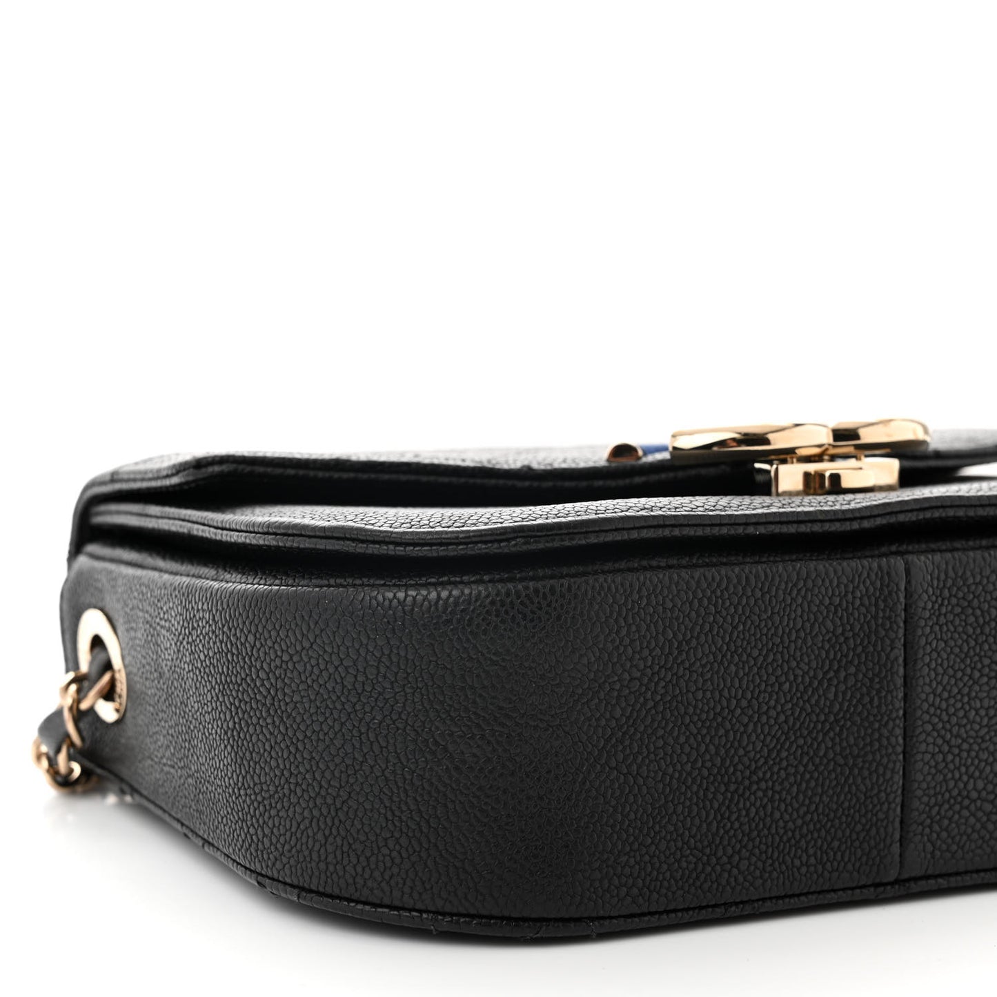 Grained Calfskin Quilted Small Cuba Top Handle Flap Black