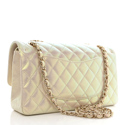 Chanel Iridescent Lambskin Quilted Medium Double Flap Ivory 2 of 12