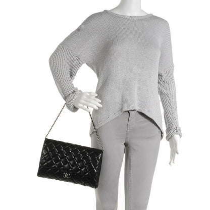 Chanel Lambskin Quilted Clutch Flap Black 2 of 7
