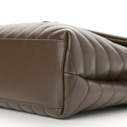 Saint Laurent Calfskin Y Quilted Monogram Medium Loulou Chain Satchel Soil Brown 11 of 12