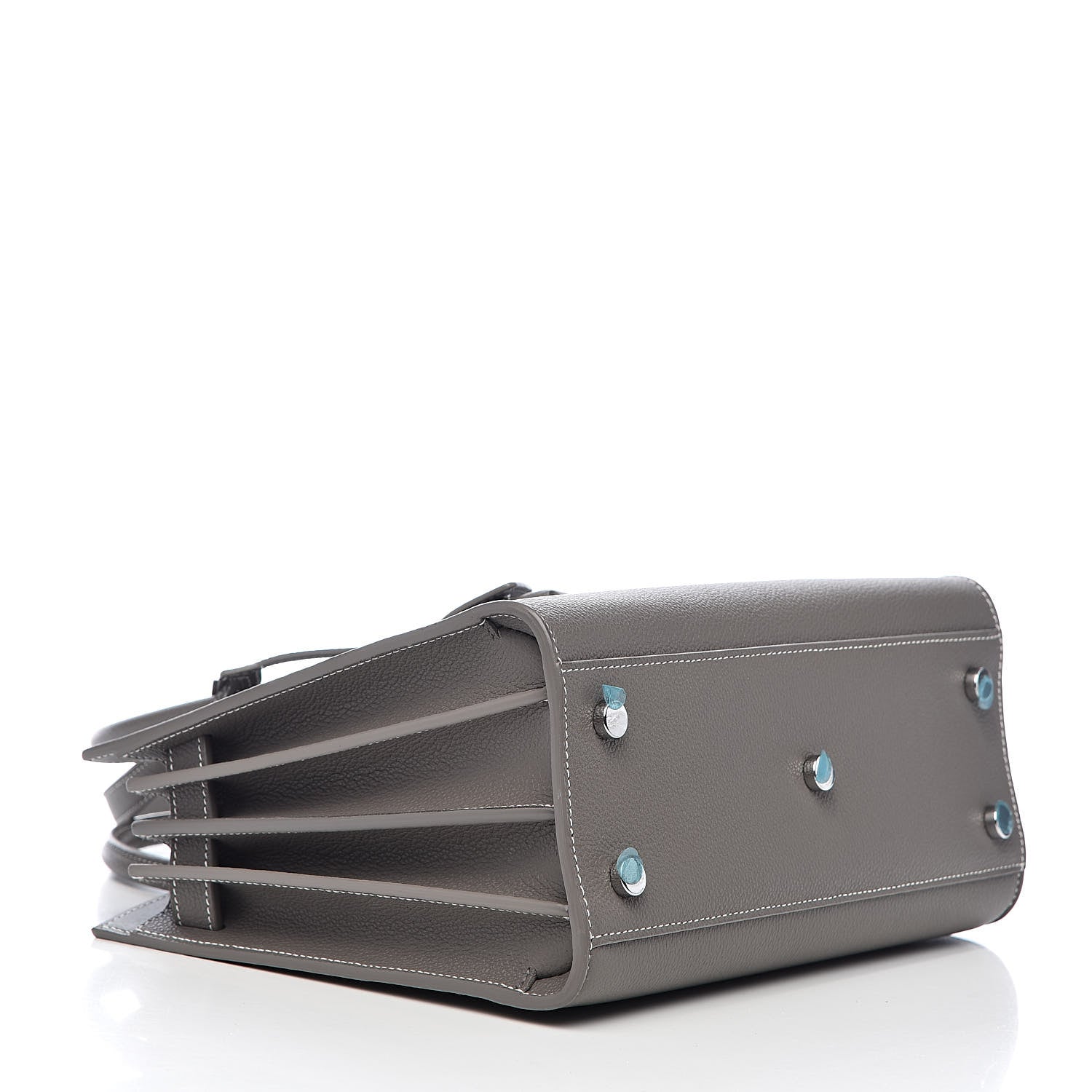 Saint Laurent Grained Calfskin Topstich Baby Sac De Jour Grey 4 of 10
