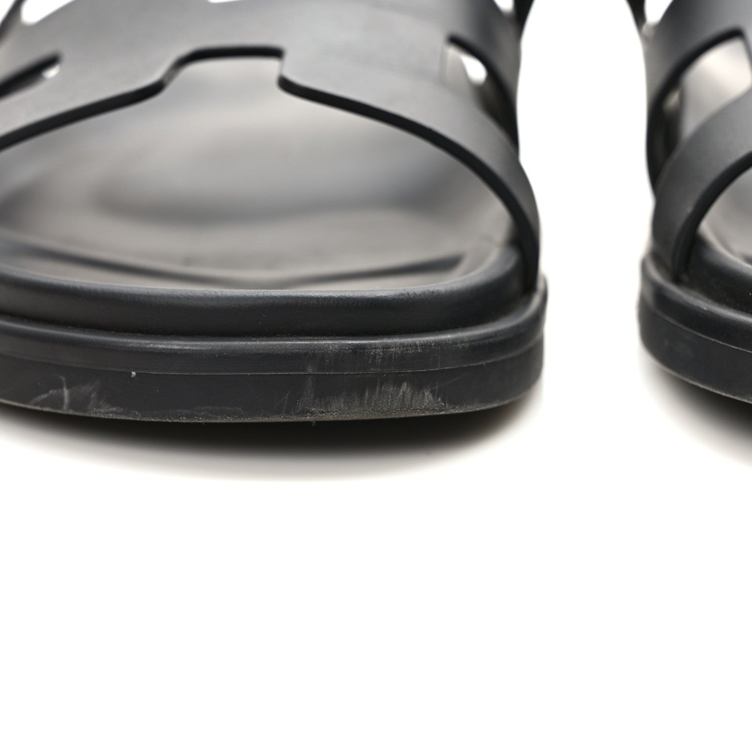 Hermes Calfskin Womens Chypre Sandals 39.5 Black 9 of 10