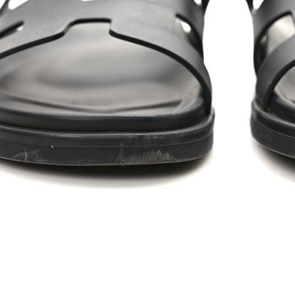 Hermes Calfskin Womens Chypre Sandals 39.5 Black 9 of 10