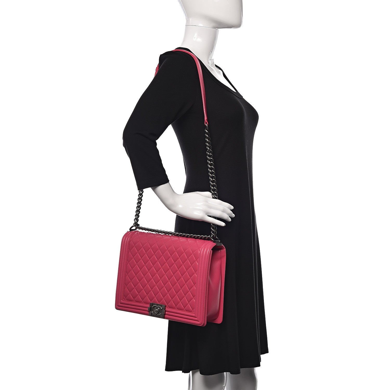 Chanel Lambskin Quilted Large Boy Flap Pink 2 of 14