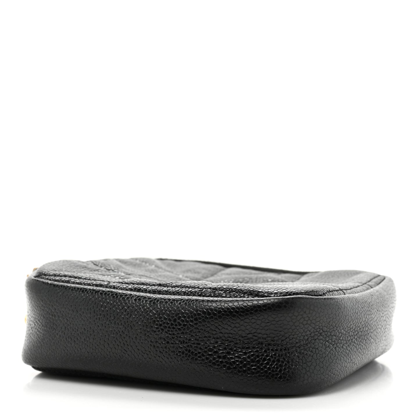 Caviar Quilted Diamond Clutch With Chain Black