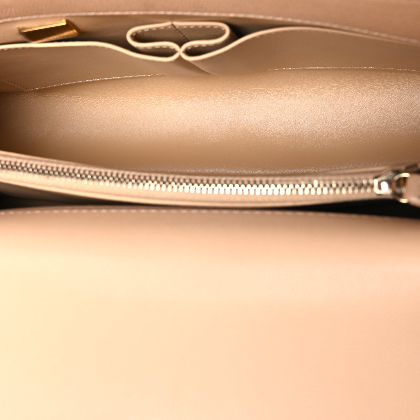 Caviar Quilted Small Coco Handle Flap Beige