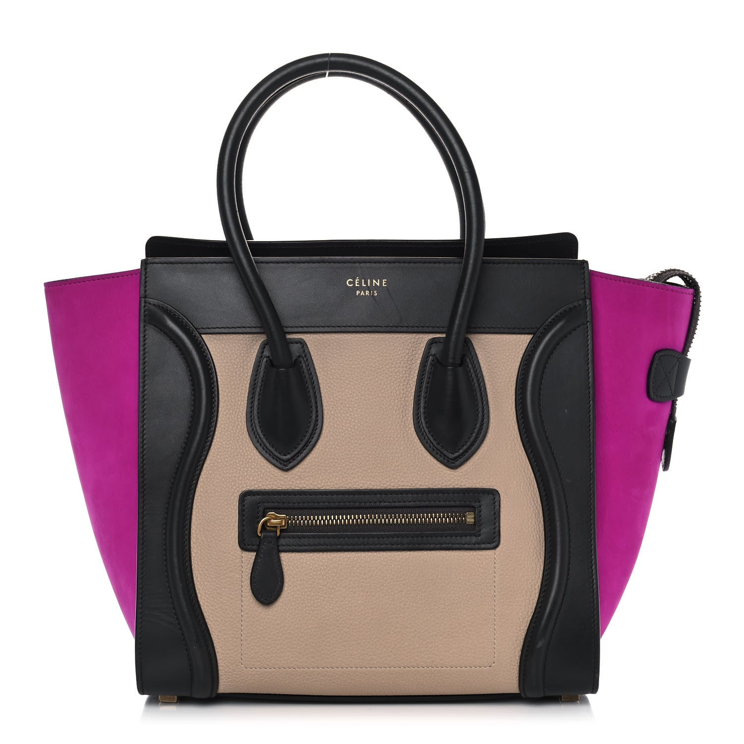 Celine Baby Grained Calfskin Nubuck Micro Tri-Color Luggage Fuchsia 1 of 17