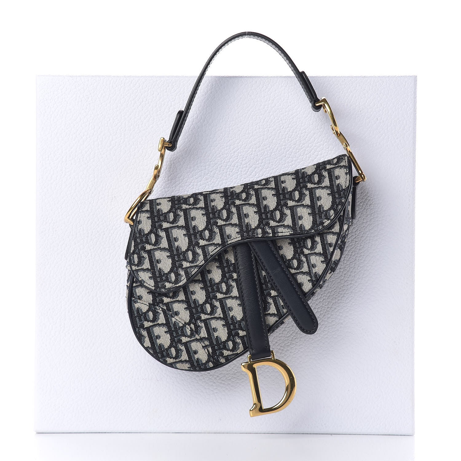 Christian Dior Oblique Mini Saddle Bag Blue 11 of 11
