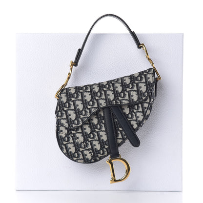 Christian Dior Oblique Mini Saddle Bag Blue 11 of 11