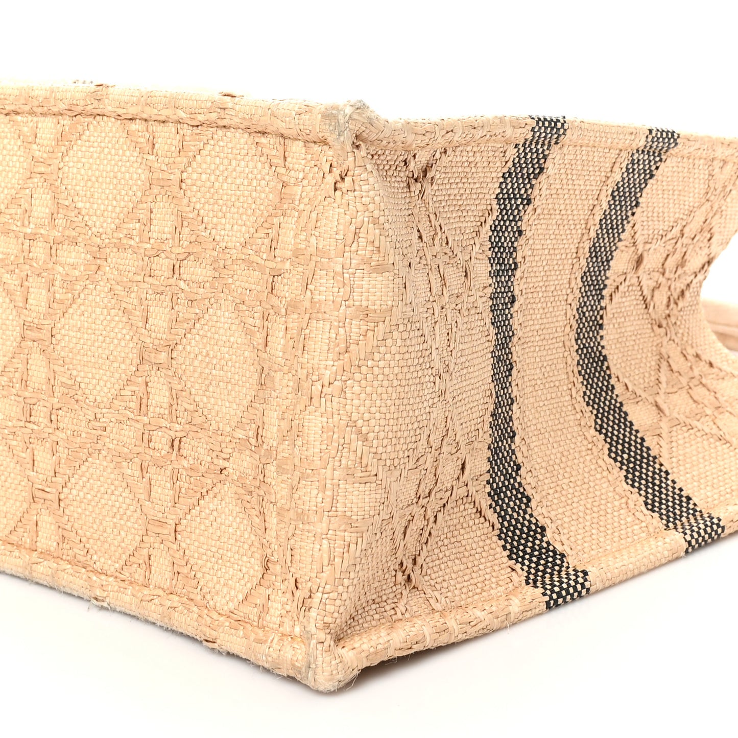 Raffia Cannage Medium Book Tote Natural