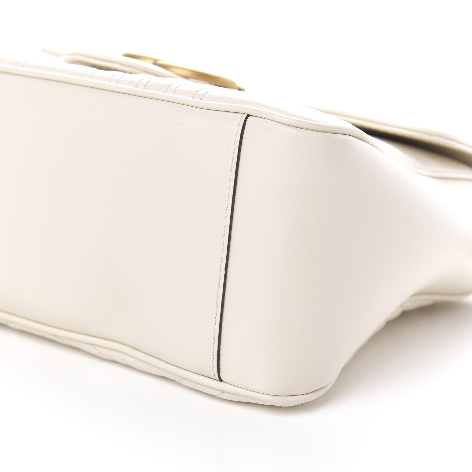 Gucci Calfskin Matelasse Small GG Marmont Top Handle Shoulder Bag White 9 of 10