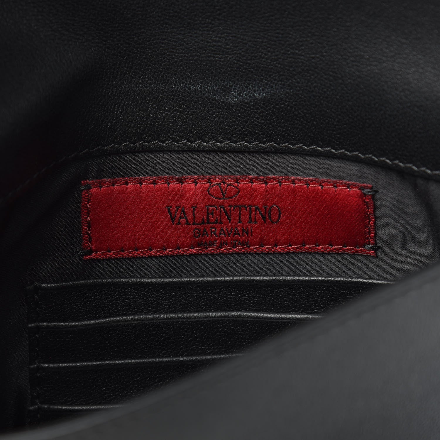 Valentino Garavani Vitello Medium Rockstud Envelope Flat Wristlet Pouch Black 5 of 6