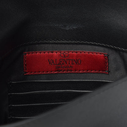 Valentino Garavani Vitello Medium Rockstud Envelope Flat Wristlet Pouch Black 5 of 6