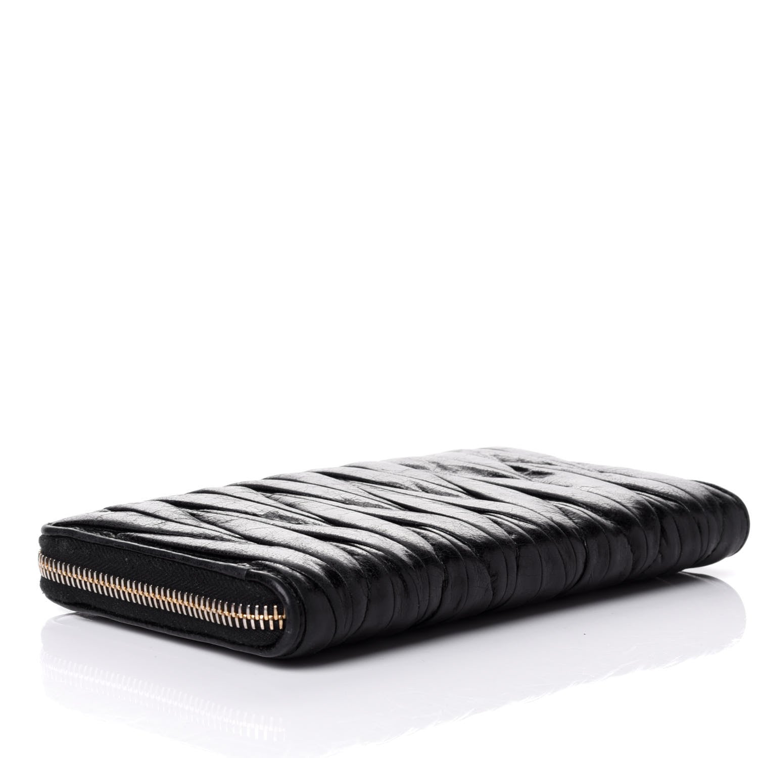 Miu Miu Nappa Matelasse Lux Zip Around Wallet Black 4 of 8