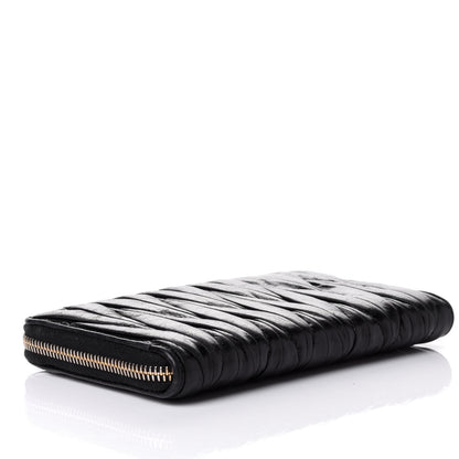 Miu Miu Nappa Matelasse Lux Zip Around Wallet Black 4 of 8